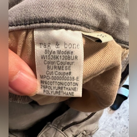 Rag & Bone Women’s Light Grey Ankle Skinny Raw Hem Jean Size 30 - Picture 7 of 9